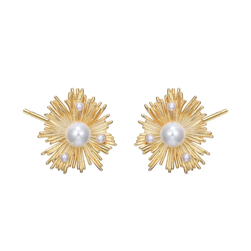 925 Silver Pearl Earring Boucle D'Oreille Female Accessory Stud