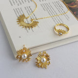 925 Silver Pearl Earring Boucle D'Oreille Female Accessory Stud