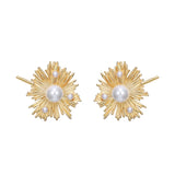 925 Silver Pearl Earring Boucle D'Oreille Female Accessory Stud