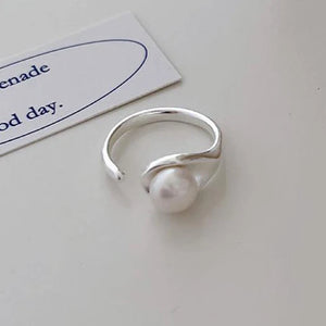 925 Silver Pearl Opening Ring for Women
