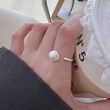 925 Silver Pearl Opening Ring for Women