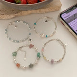 925 Silver Pearl Geometry Bracelet for Women Beading Ins Jewelry Gift