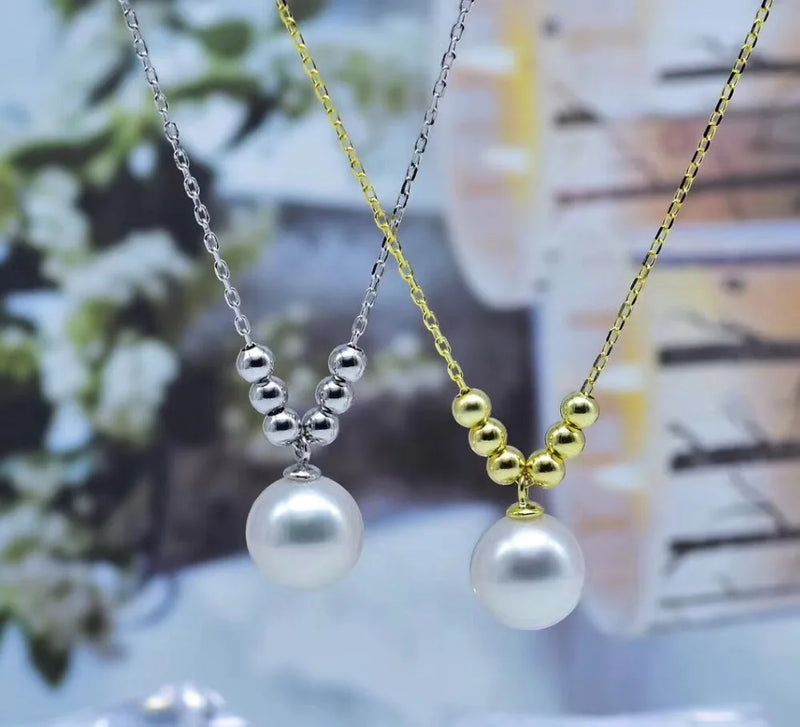925 Sterling Silver Pearl Necklace Chain w/ Pendant Mountings