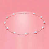 925 Silver Pearl Necklace Freshwater Pearl Chains Necklaces Women Gift