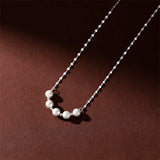 925 Silver Pearl Necklace for Women Choker Wedding Party Jewelry