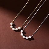 925 Silver Pearl Necklace for Women Choker Wedding Party Jewelry