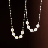 925 Silver Pearl Necklace for Women Choker Wedding Party Jewelry