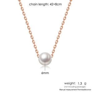 925 Silver Pearl Necklace Mini Pendant Fine Jewelry