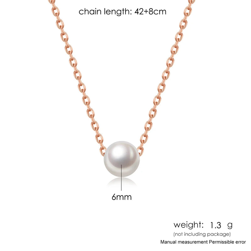 925 Silver Pearl Necklace Mini Pendant Fine Jewelry