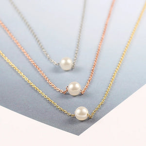 925 Silver Pearl Necklace Mini Pendant Fine Jewelry