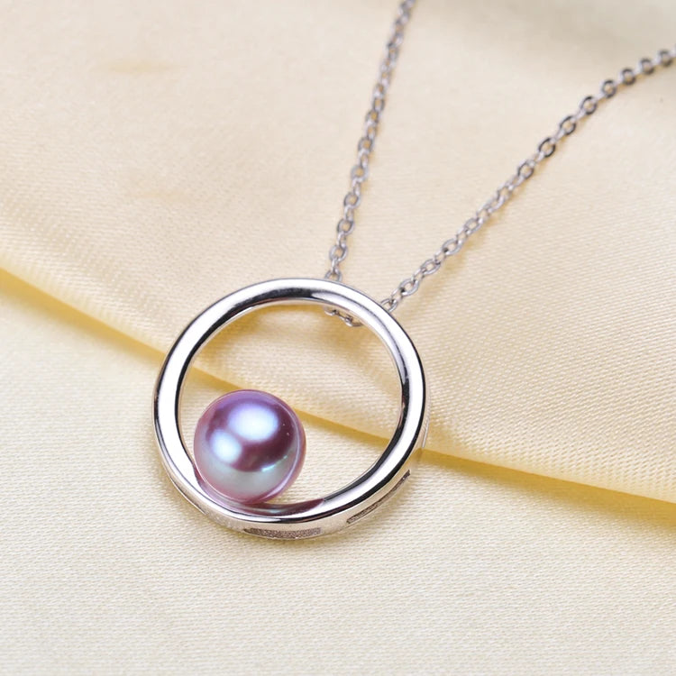 925 Silver Pearl Pendant Necklace Findings, 3pcs