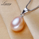 925 Silver Pearl Pendant Necklace Real Natural Pearl Chain Girl Gift