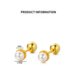 925 Sterling Silver Pearl Stud Earrings for Women