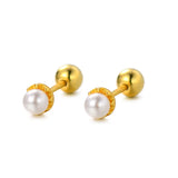 925 Sterling Silver Pearl Stud Earrings for Women