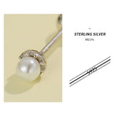 925 Sterling Silver Pearl Stud Earrings for Women