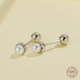 925 Sterling Silver Pearl Stud Earrings for Women