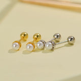 925 Sterling Silver Pearl Stud Earrings for Women