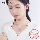 925 Silver Pearl Tassels Moon Pendant Necklace for Women