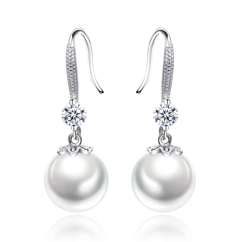 925 Sterling Silver Pearl Ear Hook for Women