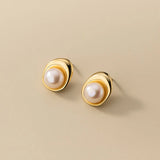 925 Sterling Silver Pearl Stud Earrings For Women Kids Ear Wedding Party Jewelry