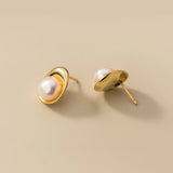 925 Sterling Silver Pearl Stud Earrings For Women Kids Ear Wedding Party Jewelry