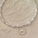 925 Silver Pearls Bamboo Knots Bracelet Women Girl Birthday Gift
