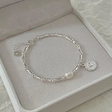 925 Silver Pearls Bamboo Knots Bracelet Women Girl Jewelry