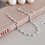 925 Silver Pearls Bracelet with Heart Pendant