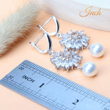 925 Silver Pearls Set Champagne Zircon Wedding Necklace