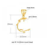 925 Silver Peg Bail 14-20mm Pearls Stones DIY Jewelry Charms