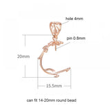 925 Silver Peg Bail 14-20mm Pearls Stones DIY Jewelry Charms