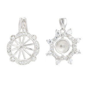 925 Silver Pendant Base for 7-9mm/8-10mm Round Pearls