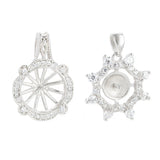 925 Silver Pendant Base for 7-9mm/8-10mm Round Pearls
