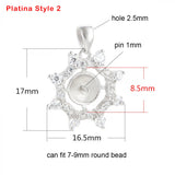 925 Silver Pendant Base for 7-9mm/8-10mm Round Pearls