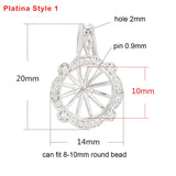 925 Silver Pendant Base for 7-9mm/8-10mm Round Pearls