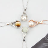 925 Silver Pendant Bergamot Multi-color Round Bead Necklace Women