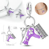 925 Silver Purple Hair Elements Pendant