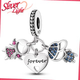 925 Silver Love Forever Charm Pendant with Zircon