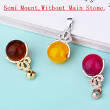 925 Silver Pendant Clasp 10-12mm Round Bead Semi Mount Pendant