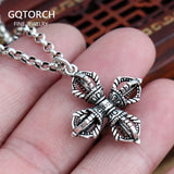 925 Silver Cross Vajra Pendant for Men and Women
