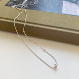 Sterling Silver Pendant Choker Pearl Beaded Chain Necklace
