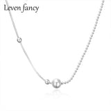 Sterling Silver Pendant Choker Pearl Beaded Chain Necklace