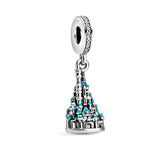 925 Silver Pendant Baby Carriage Tower Bead Charm Bracelet Jewelry Gift