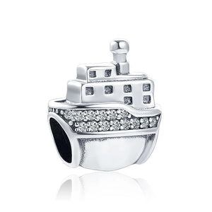 925 Silver Pendant Baby Carriage Tower Bead Charm Bracelet Jewelry Gift
