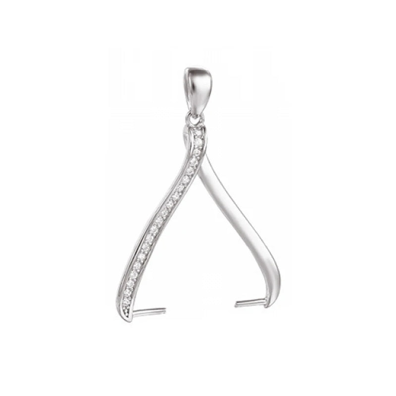 925 Sterling Silver Bead Pendant Holder DIY Jewelry Making