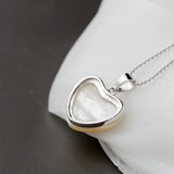 925 Silver Pendant Natural Pearl Shellfish Heart Shaped Lady Jewelry Gift