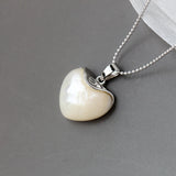 925 Silver Pendant Natural Pearl Shellfish Heart Shaped Lady Jewelry Gift