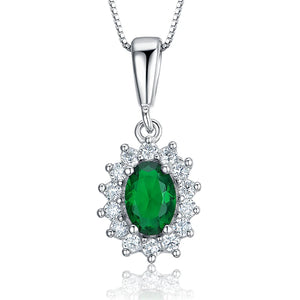 925 Silver Pendant Nano Emerald For Women Party