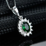 925 Silver Pendant Nano Emerald For Women Party