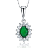925 Silver Pendant Nano Emerald For Women Party